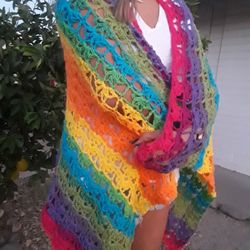 Crochet Rainbow Lace Shawl And Wrap 