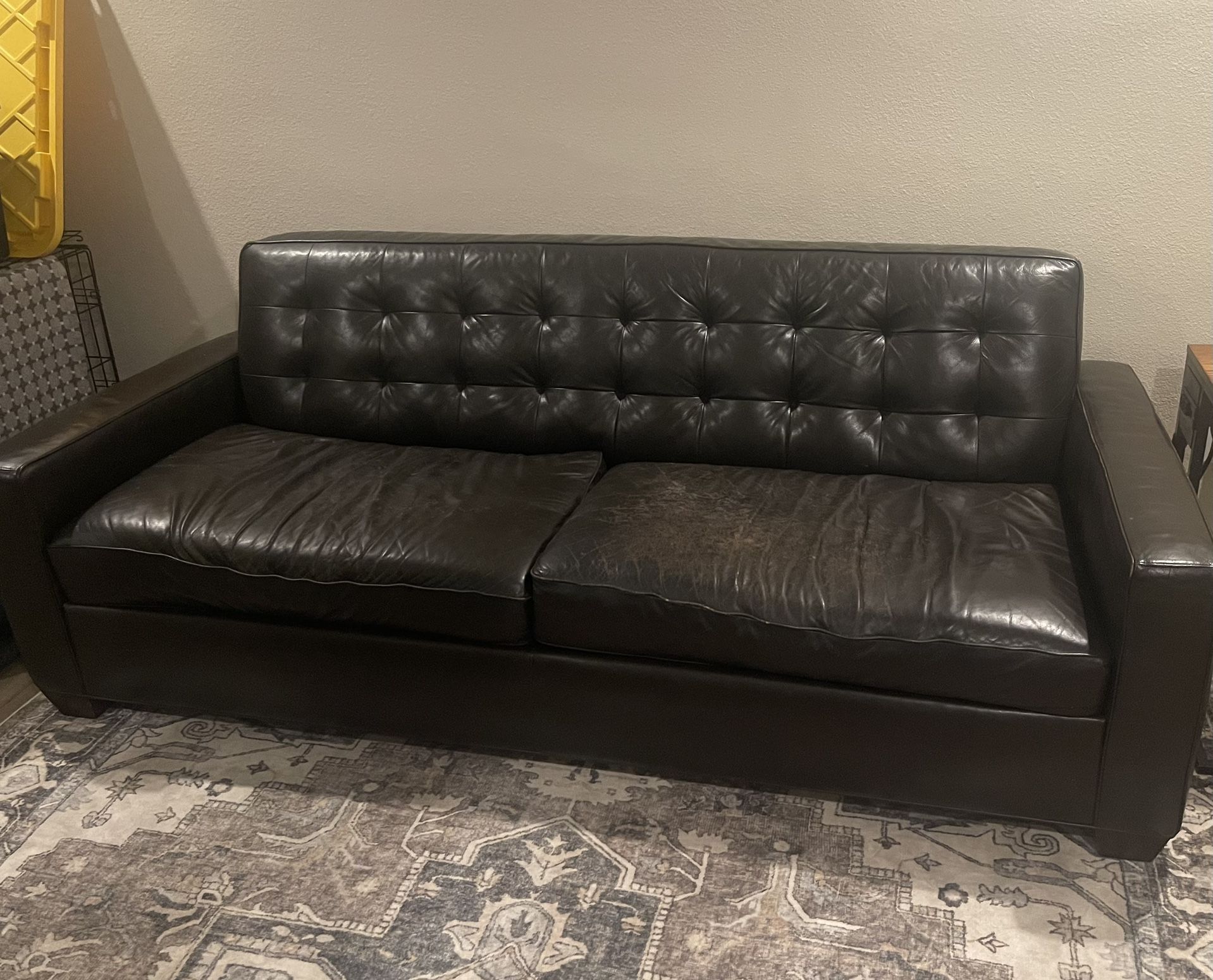 Free Leather Couch – Still Comfy, Just Needs a New Home