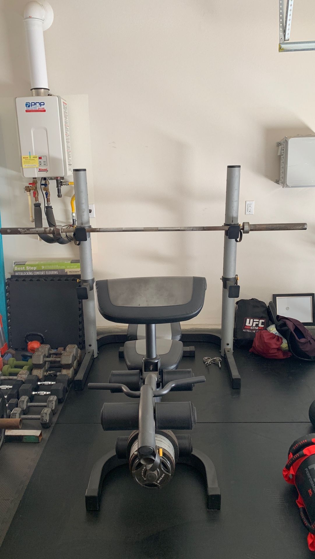 Olympic weight bench/squat, Gold’s Gym