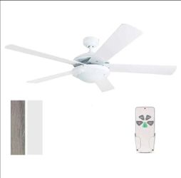 0553: NEW in box- 52 Inch Modern Style Indoor Ceiling Fan with Dimmable Light Kit and Remote Control, Reversible Blades and Motor, ETL for Living room