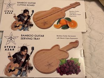 2 New Steve Azar Bamboo Cutting/Serving Boards