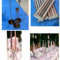 Wedding Candles and Metal Stands