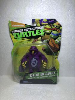 Teenage Mutant Ninja Turtles Dire Beaver Purple Action Figure Nickelodeon TMNT