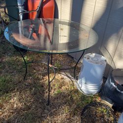 Nice Wrought Ion Dinette Table W Cedar Wicker