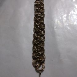 925 Silver Bracelet Made In Turkey Lent 7 3/4 By 1 In Use