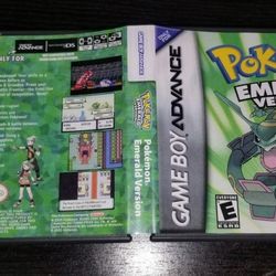 Custom Pokemon Emerald Gameboy Advance Box Empty Case