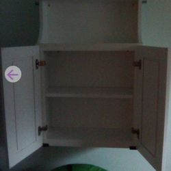 Hanging White Wood Storage Cabinet Chest With Shelves Pull Out Doors