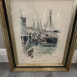 Hand Tinted Signed Lithograph. 