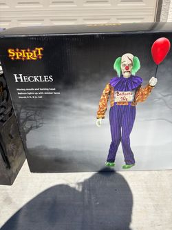 Spirit Halloween Heckles Animatronic Clown 6.5 Ft