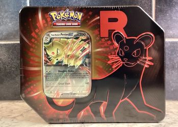 Pokemon Team Rocket Tin Persian Ex - 5 Booster Packs + Promo - NEW SEALED