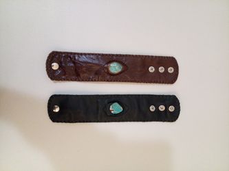 Leather Bracelet With Gemstone