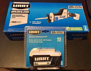 HART 20-Volt Brushless One-Handed Battery-Powered Reciprocating Saw (Battery Included)