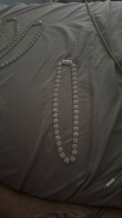 3 iced out cluster chains 2-inch 1-20 inch moissanite