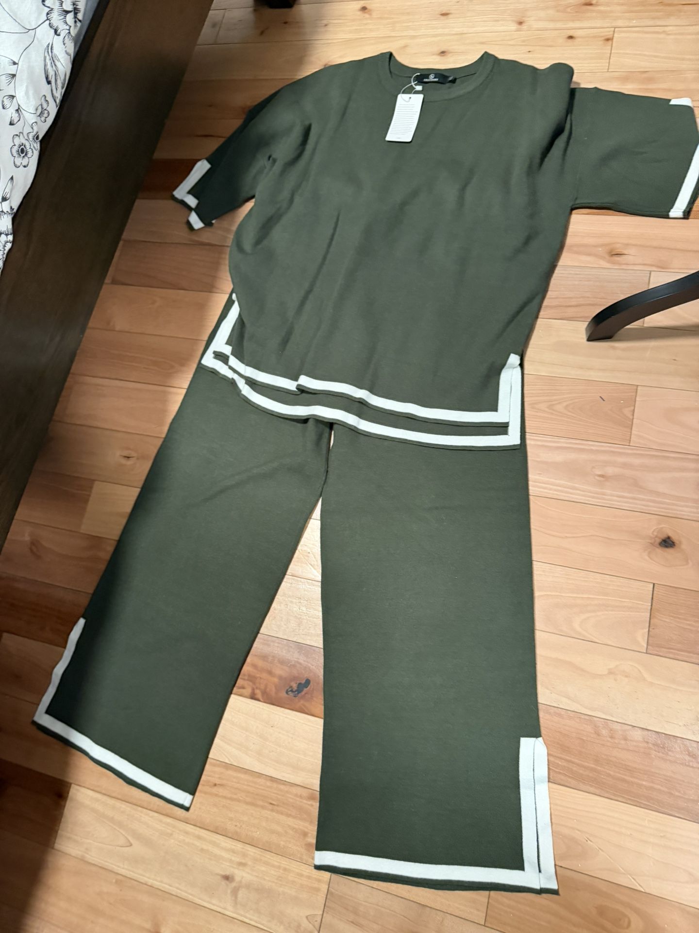 LILLUSORY 2 Piece Knit Lounge Sets Womens Matching Short Sleave Sweater Sets XL