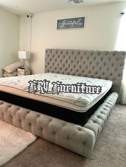 KING BED FRAME WITH MATTRESS