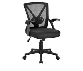 Home Office Chair Work Desk Chair Swivel Computer Mesh Chair with Flip-up Arms Adjustable Height Lumbar Support Executive Office Task Chair for Home O