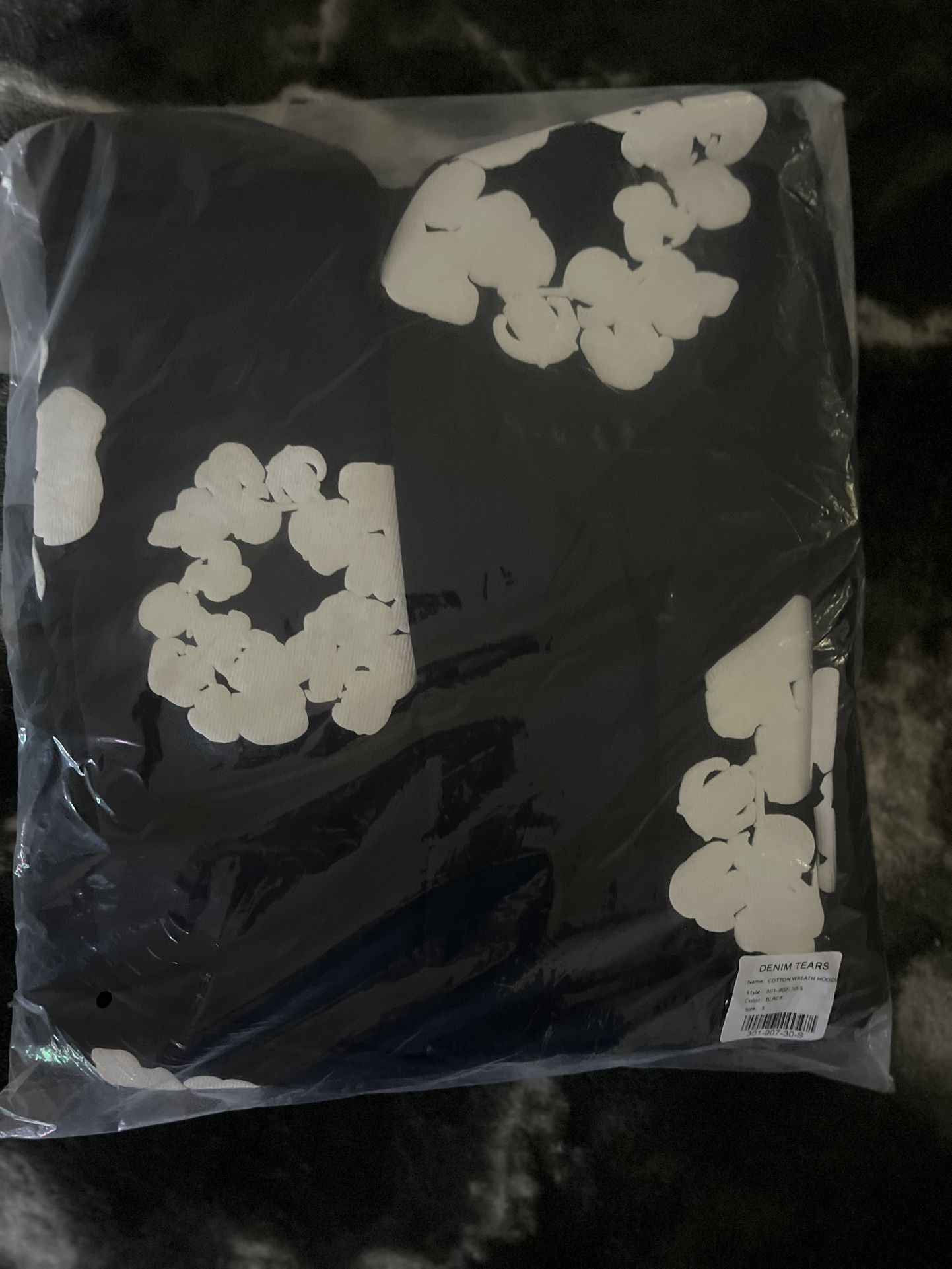 Black N White Denim Tear Hoodie 