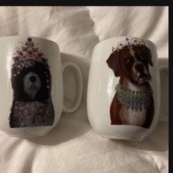 Two Certified International Fab Funky Dog Themed Coffee Cups