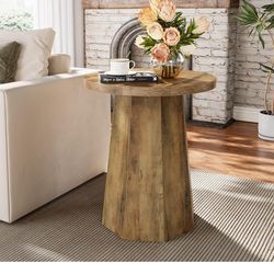 M/-esa auxiliar redonda de granja, m-esa auxiliar de madera con base octogonal, ( Only One )