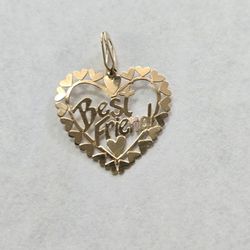 14kt Gold "Best Friend" Heart Charm