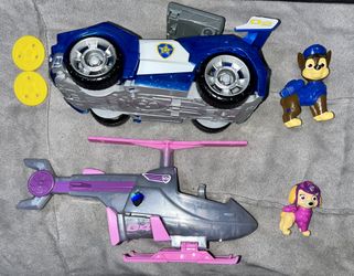 PAW Patrol The Movie Chase & Skye Figures/Vehicles - EXCELLENT CONDITION