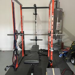 Squat Rack, Weights, Home Gym 