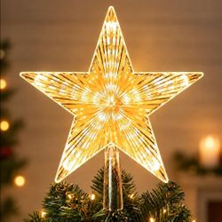Christmas Tree Topper Star 8.7 Inch 30 LED Warm White Dual Power Xmas Decor
Battery & USB Powered Christmas Tree Decor, Auto Timer Lighted Tree Topper