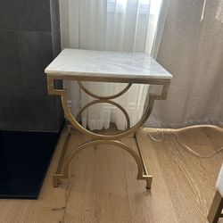 Gold Marble Side End Table