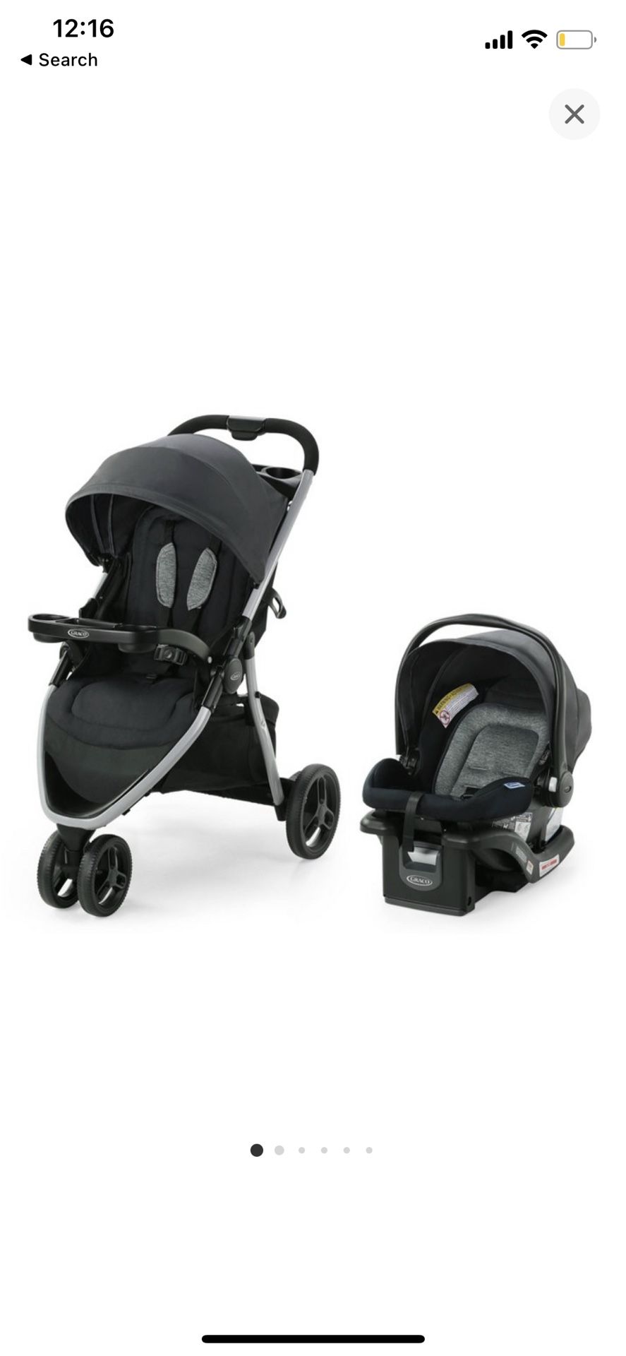 Graco Pace 2.0 Car seat/ Stroller Travel System With Snugride 35 Lite Car seat