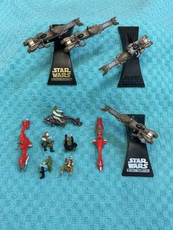Star Wars Micro Machines x 11 figures and vehicles and stands