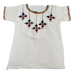 Peruvian 100% Handwoven pure cotton traditional Hand stitched embroidered Shirt