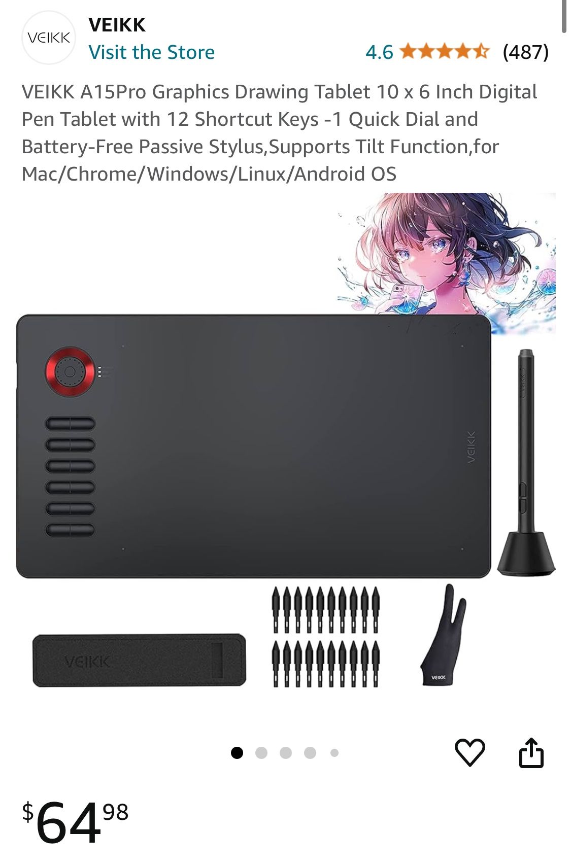 Veikk A15 Drawing Pen Tablet