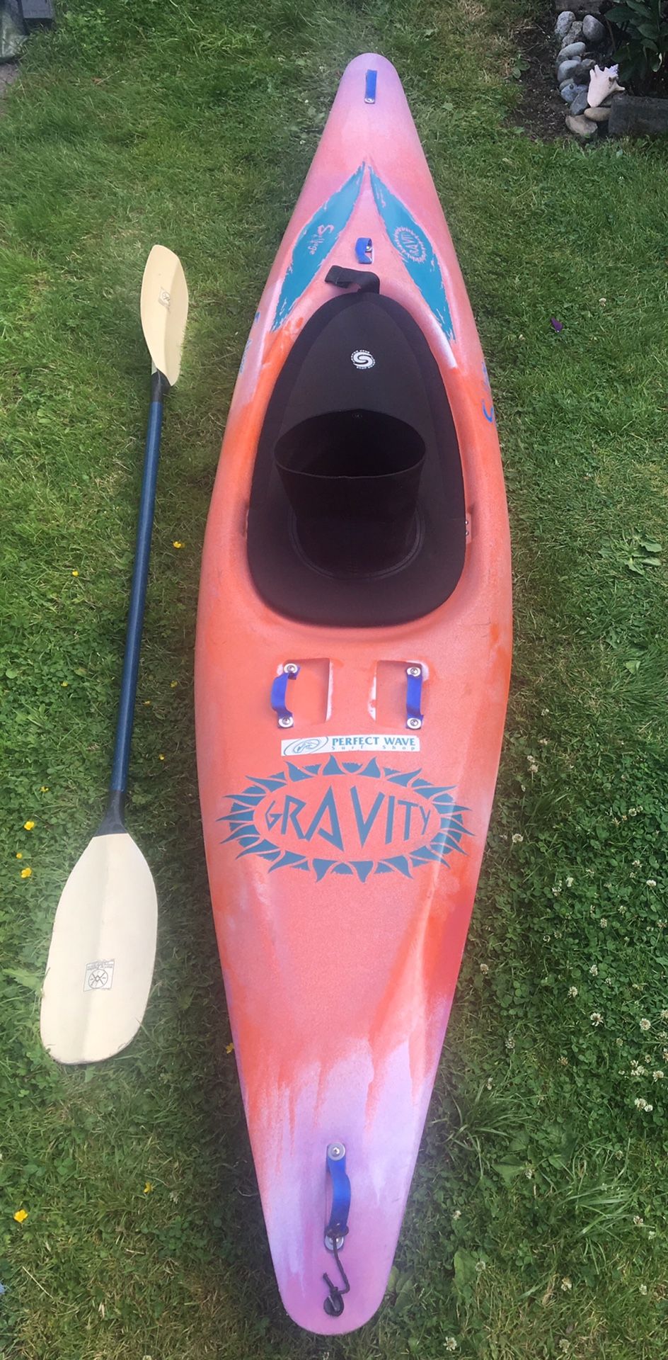 Savage Gravity River Kayak with Werner Paddle & Snapdragon Sprayskirt