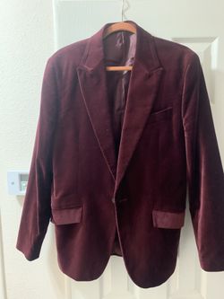Blazer Burgundy Velvet fabric size Large (USED)