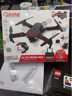 Turbo Challenge Elite Drone MKX RC Quadcopter Drone w/ Dual Cameras Black/Red
