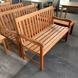BRAND NEW 5FT Solid Eucalyptus Wood Patio Bench – Outdoor 2-Seater | Modern Furniture | Heavy Duty | Commercial Grade | Delivery Available