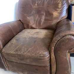 100% Genuine, Leather, Loveseat, And Recliner