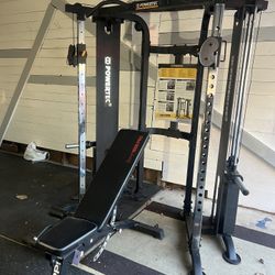 Powertec Functional Trainer With Dual Weight Stack And Weight Bench 