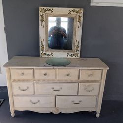 Antique Dresser And Mirror 