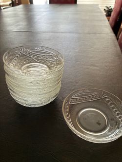 10 small crystal serving plates