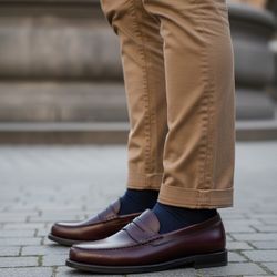 G.H.Bass & Co. Weejuns Leather Shoes Loafers Classic Slip-On Burgundy Size 11 Made in USA 🇺🇸 