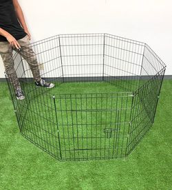 New In Box $44 Dog 8-Panel Playpen, Each Panel 30” Tall X 24” Wide Metal Pet Gate Exercise Fence Crate Kennel