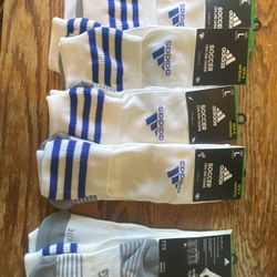 Large Adidas Climate And Cushioned Soccer Socks (5pack)