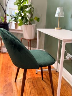 INO Design Mid Century Dining Set of 4, Living Room, Vanity, Makeup, Leisure, Accent Soft Velvet Seat & Backrest, Upholstered Side Chairs with Metal L