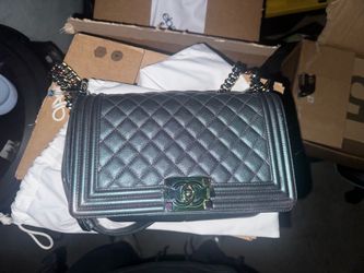 Chanel Boy Bag Mermaid Iridescent Quilted Leather