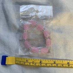 Pearl Bead Charm Bracelet - Pink