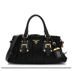 Prada Tessuto Nylon Gaufre Shopping Satchel Black