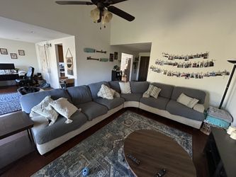 3 Sectional Couch With Protective Covering