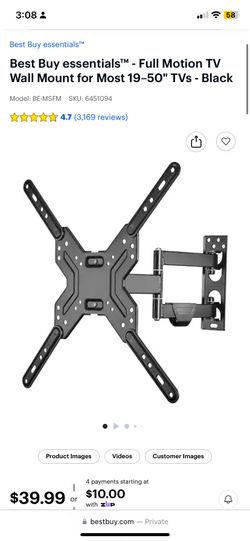 Full Motion Wall Mount 19-50” TVs