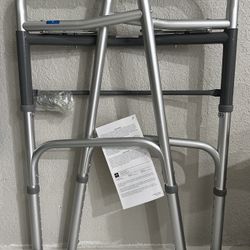 Medline Folding Walker with Wheels